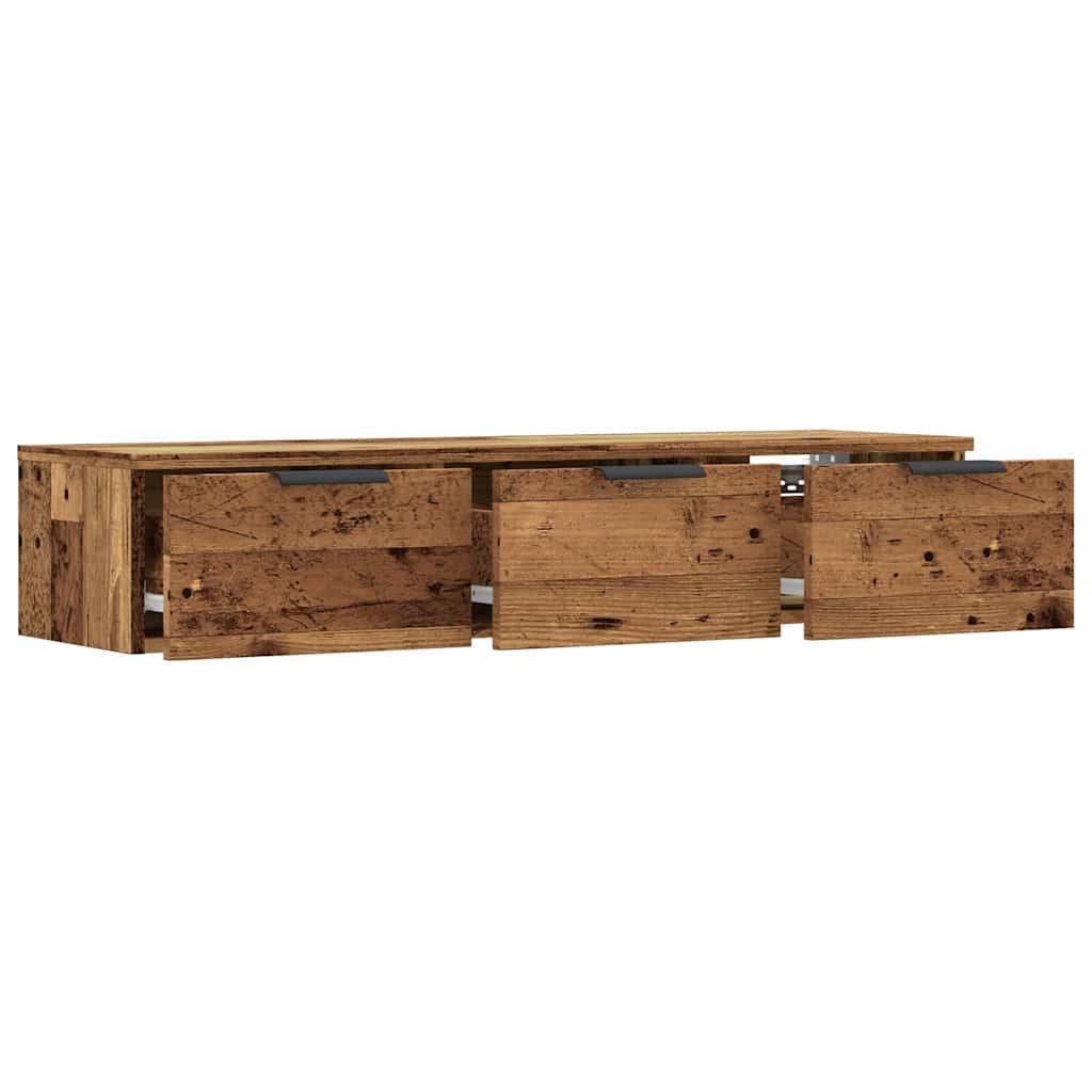 vægskab 102x30x20 cm konstrueret træ gammelt træ-look