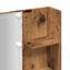 makeupbord med LED-lys 60x40x140 cm antikt trælook