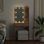 makeupbord med LED-lys 60x40x140 cm kunsteg