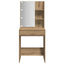makeupbord med LED-lys 60x40x140 cm kunsteg