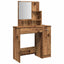 makeupbord med spejl 86,5x35x136 cm gammelt træ-look