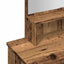 makeupbord med spejl 86,5x35x136 cm gammelt træ-look