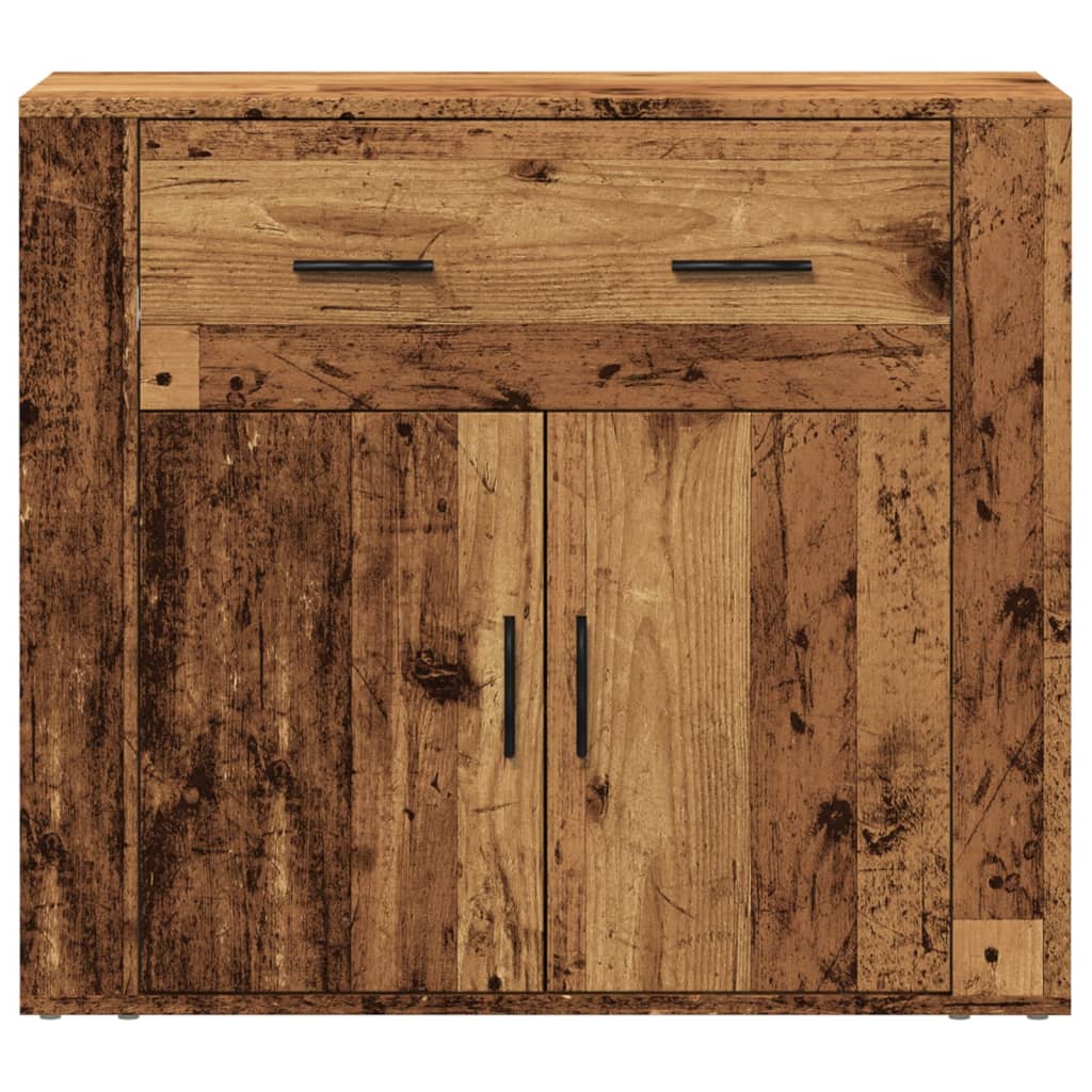 skænk 80x33x70 cm konstrueret træ gammelt træ-look