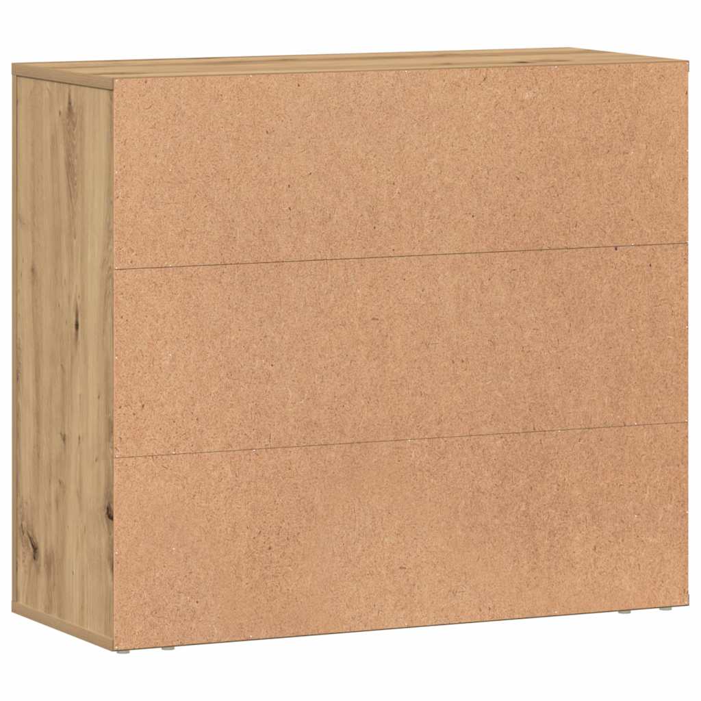 skænk 80x33x70 cm konstrueret træ egetræsfarve