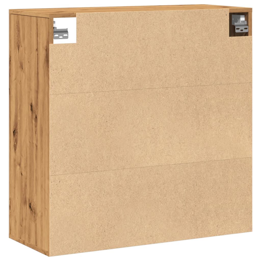 vægskab 80x33x80 cm konstrueret træ egetræsfarve