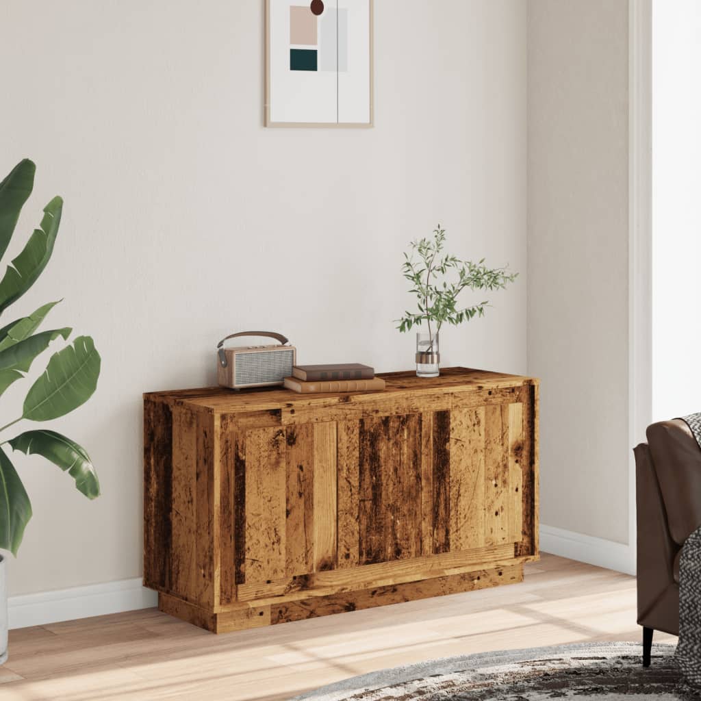 skænk 102x35x55 cm konstrueret træ antikt trælook