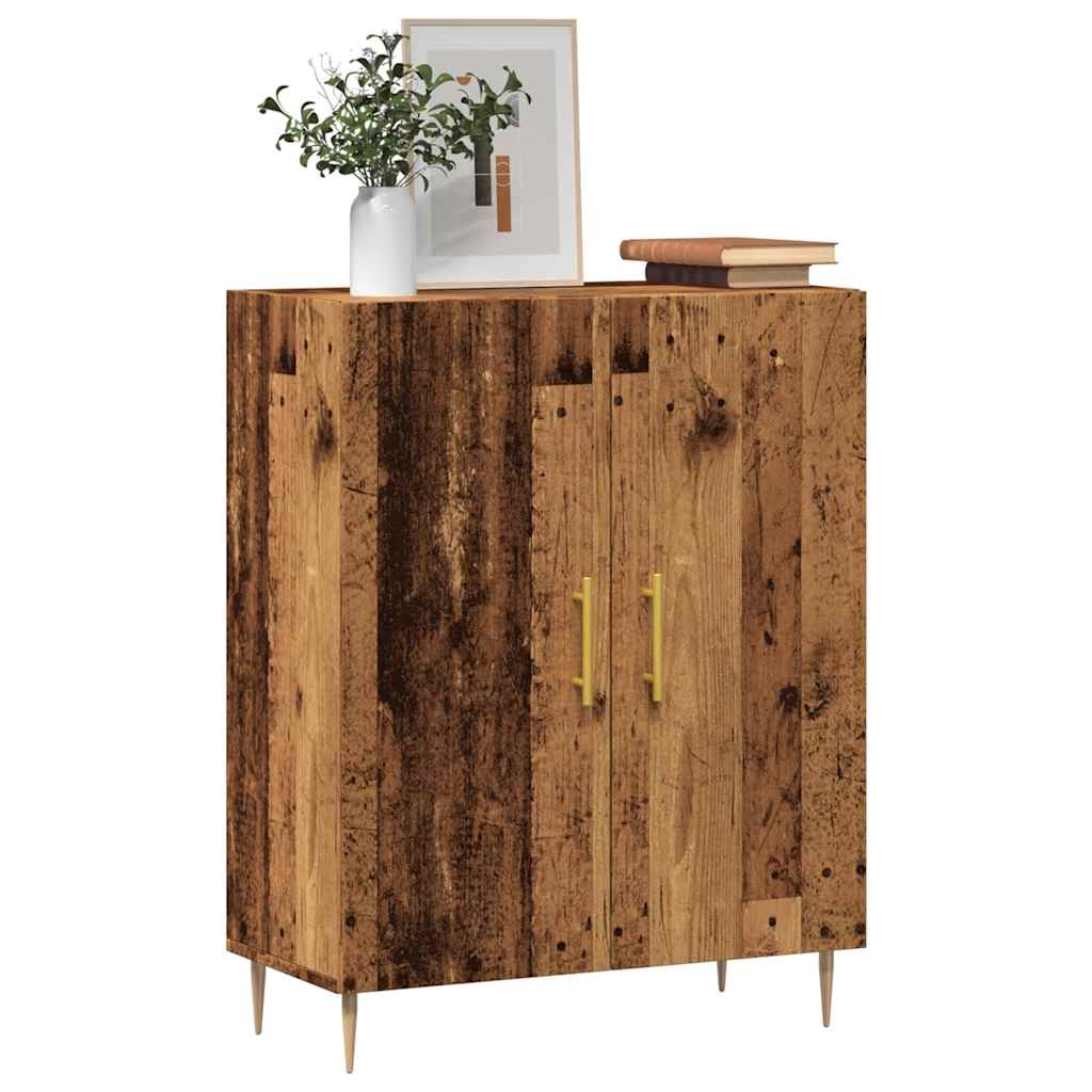 skænk 69,5x34x90 cm konstrueret træ antikt trælook