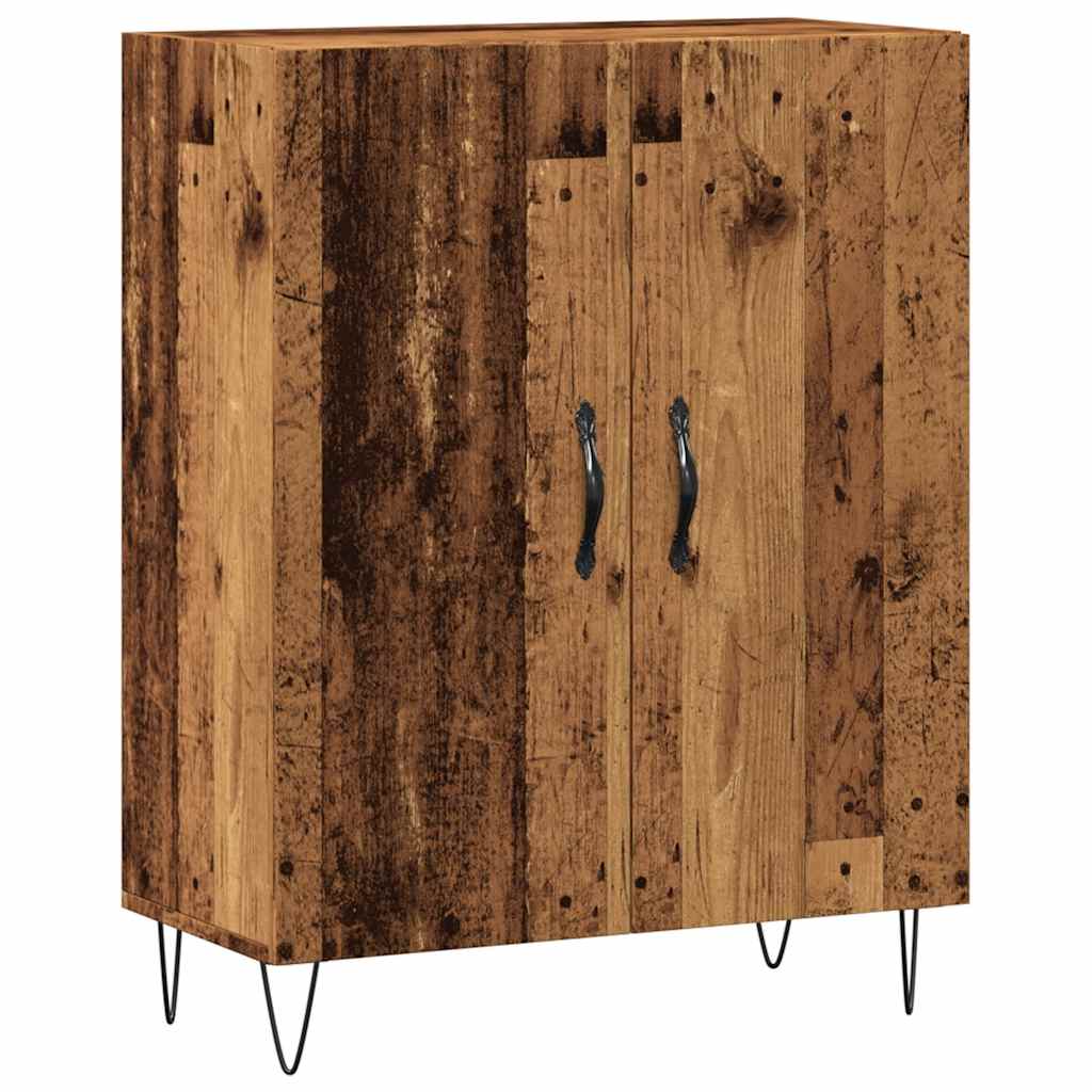 skænk 69,5x34x90 cm konstrueret træ antikt trælook