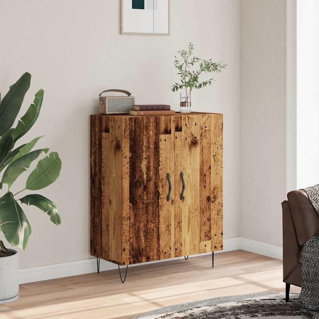 skænk 69,5x34x90 cm konstrueret træ antikt trælook