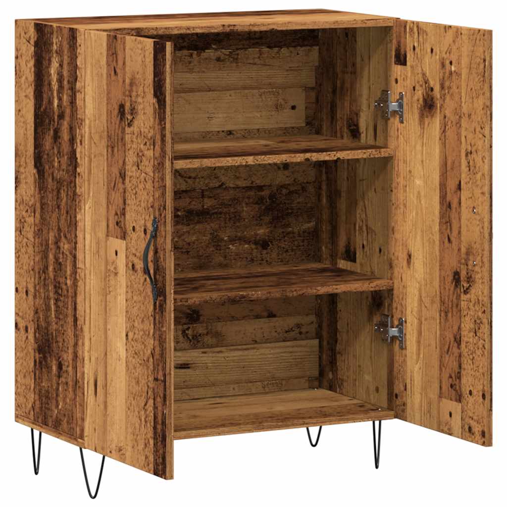 skænk 69,5x34x90 cm konstrueret træ antikt trælook