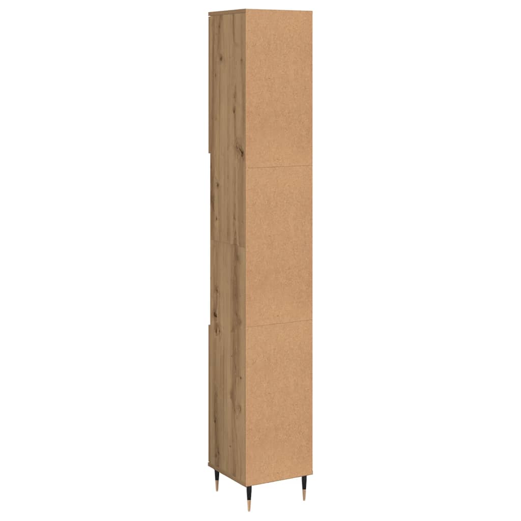 badeværelsesskab 30x30x190 cm konstrueret træ kunsteg