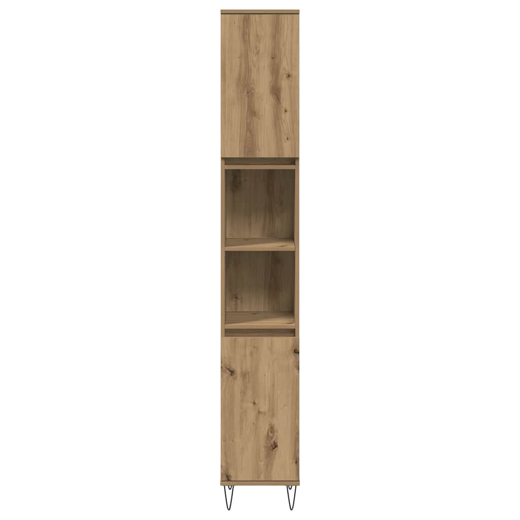 badeværelsesskab 30x30x190 cm konstrueret træ kunsteg