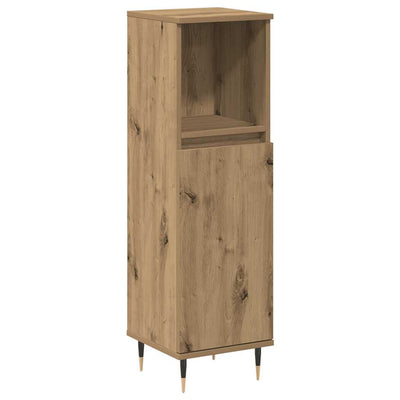 badeværelsesskab 30x30x100 cm konstrueret træ kunsteg