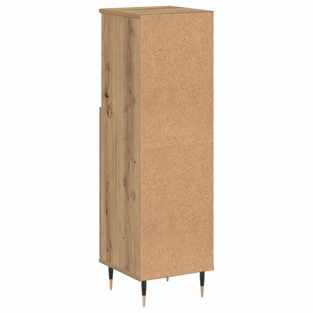badeværelsesskab 30x30x100 cm konstrueret træ kunsteg