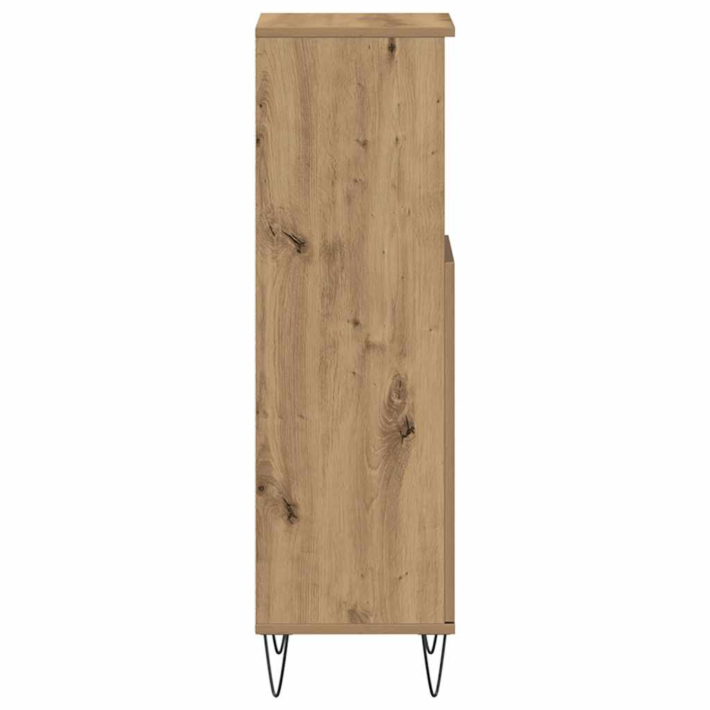 badeværelsesskab 30x30x100 cm konstrueret træ kunsteg