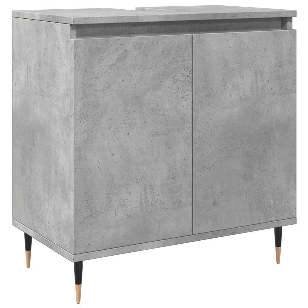 badeværelsesskab 58x33x60 cm konstrueret træ betongrå