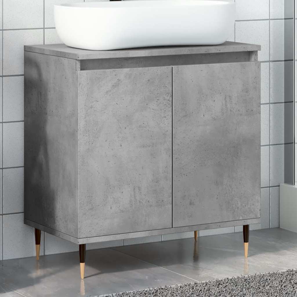 badeværelsesskab 58x33x60 cm konstrueret træ betongrå