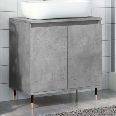 badeværelsesskab 58x33x60 cm konstrueret træ betongrå