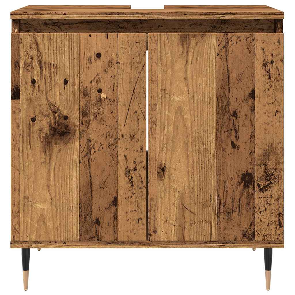 badeværelsesskab 58x33x60 cm konstrueret træ antikt træ