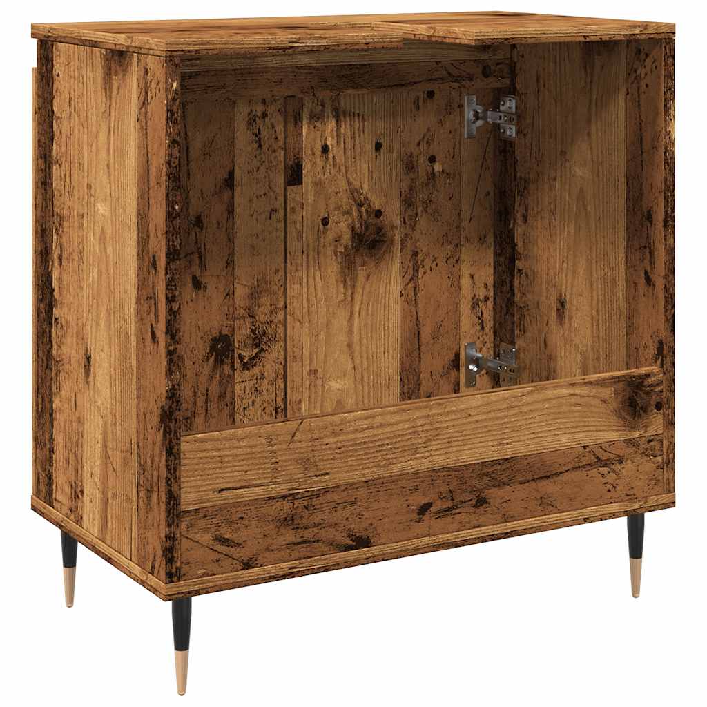 badeværelsesskab 58x33x60 cm konstrueret træ antikt træ