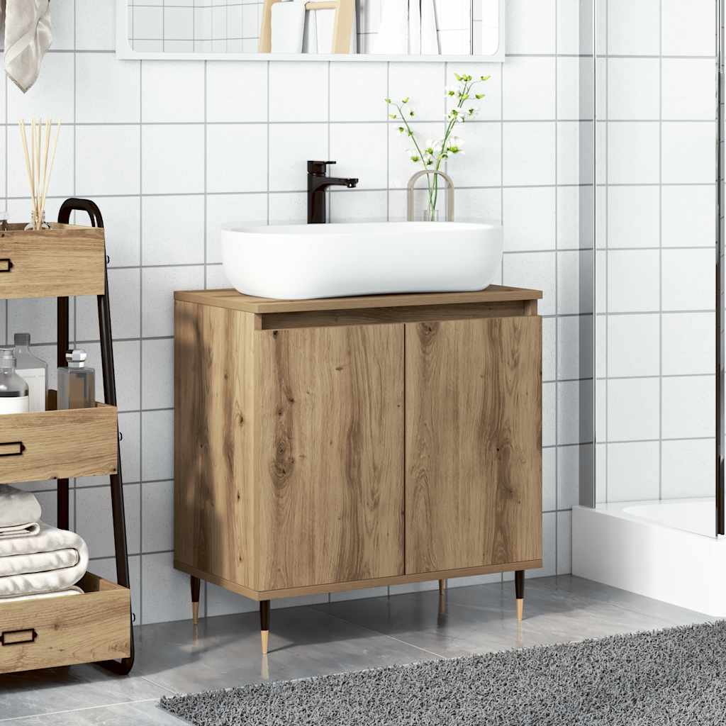 badeværelsesskab 58x33x60 cm konstrueret træ kunsteg