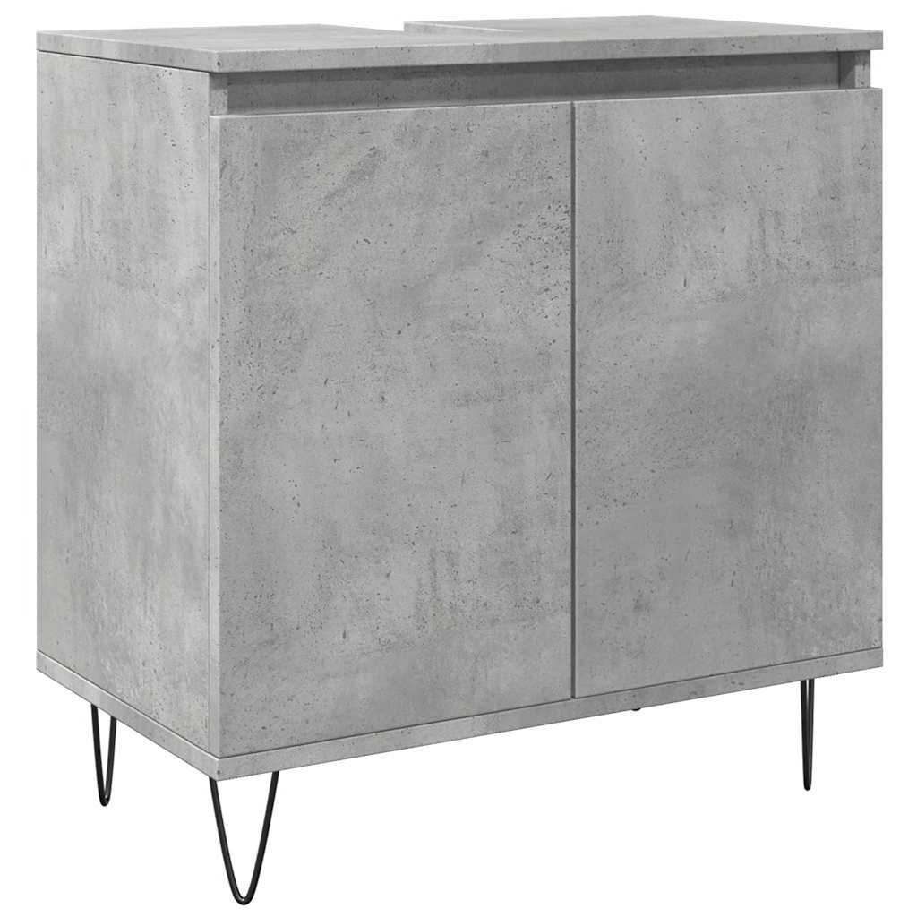 badeværelsesskab 58x33x60 cm konstrueret træ betongrå