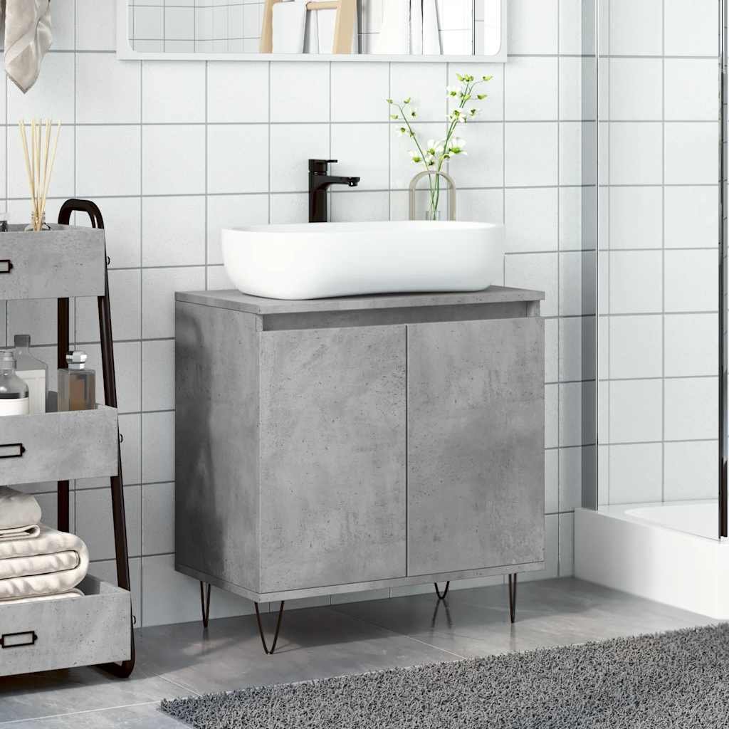 badeværelsesskab 58x33x60 cm konstrueret træ betongrå