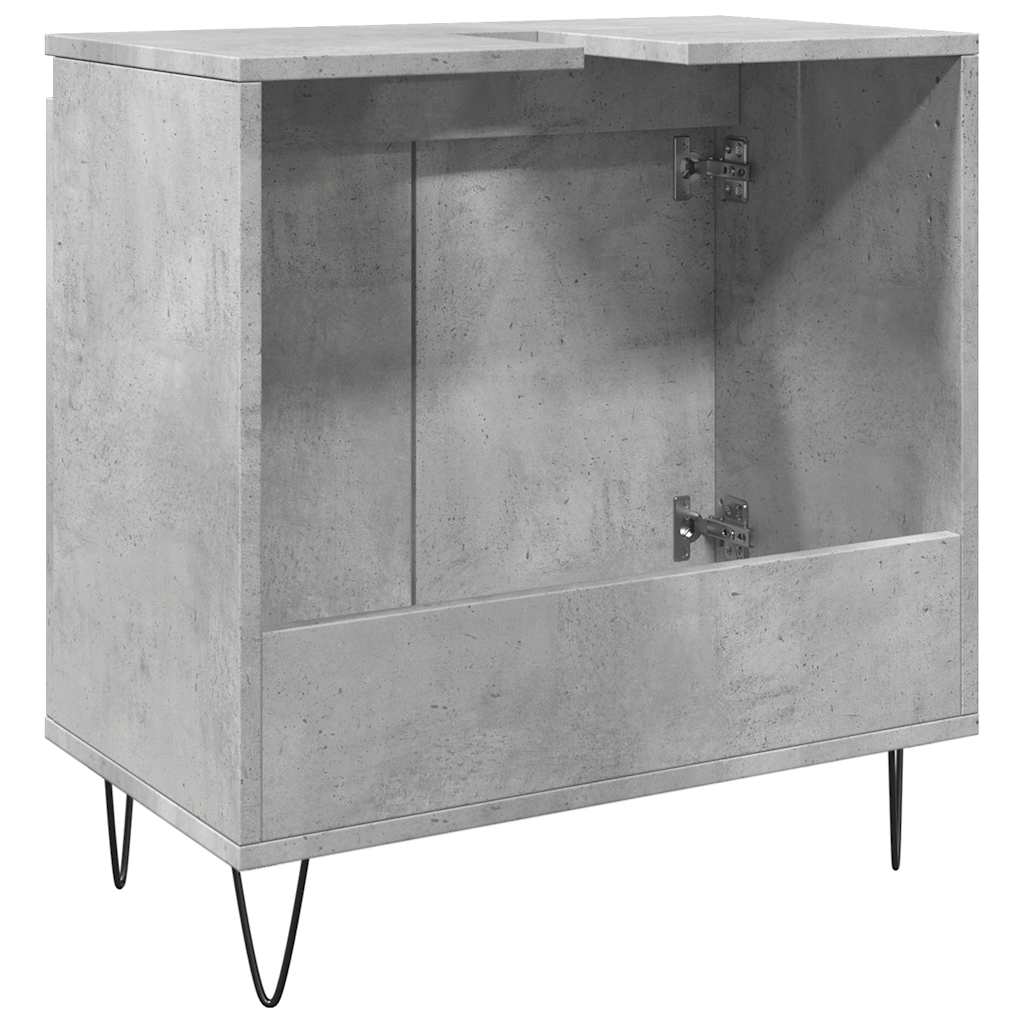 badeværelsesskab 58x33x60 cm konstrueret træ betongrå