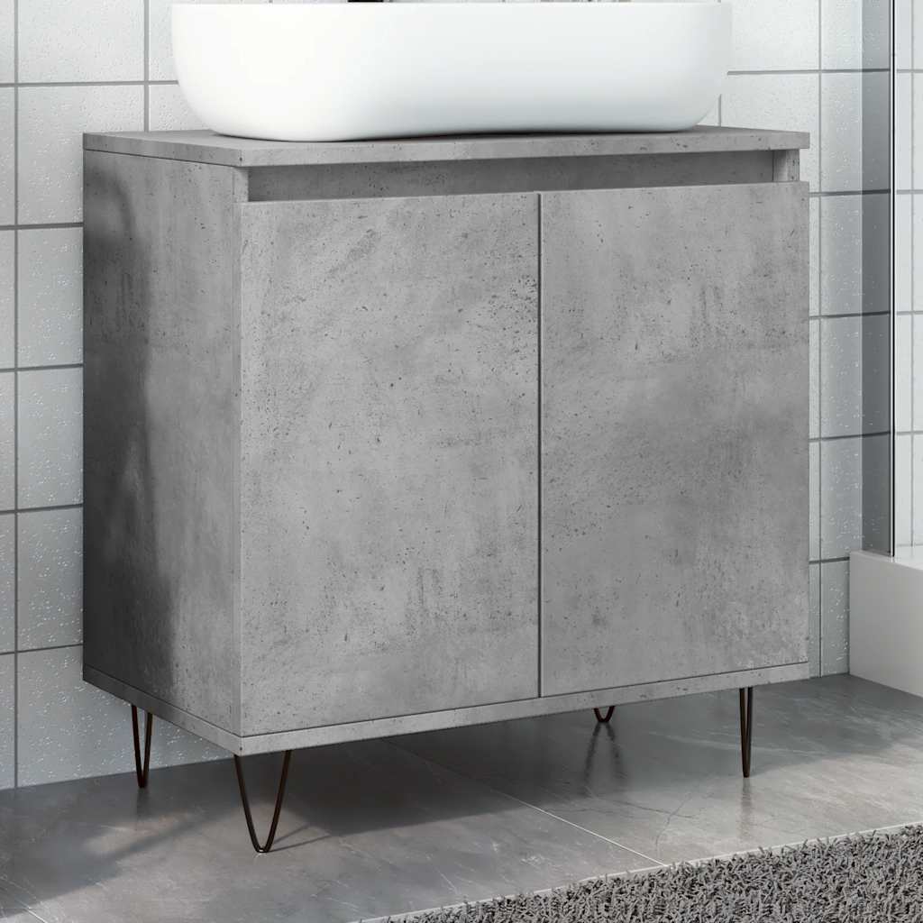 badeværelsesskab 58x33x60 cm konstrueret træ betongrå billede