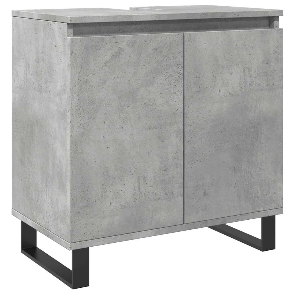 badeværelsesskab 58x33x60 cm konstrueret træ betongrå