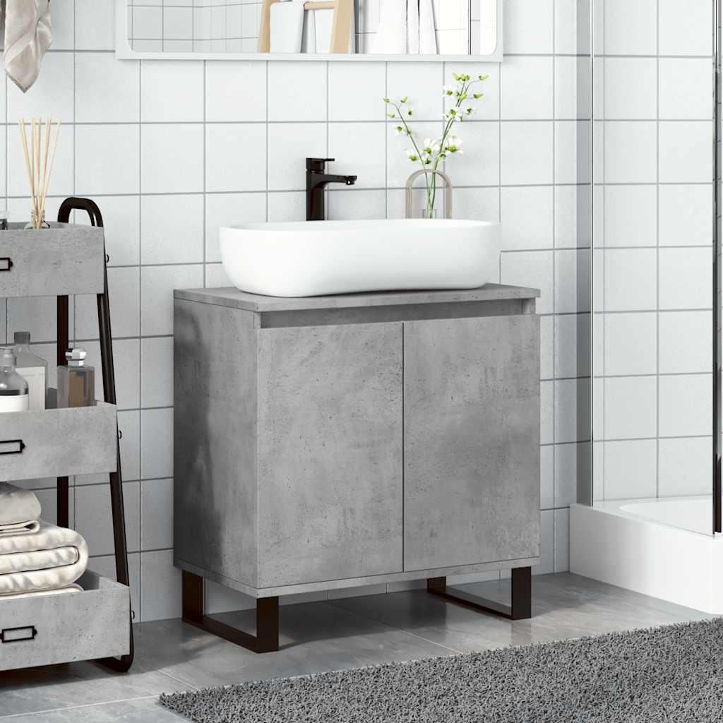 badeværelsesskab 58x33x60 cm konstrueret træ betongrå
