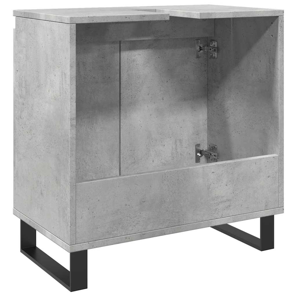 badeværelsesskab 58x33x60 cm konstrueret træ betongrå