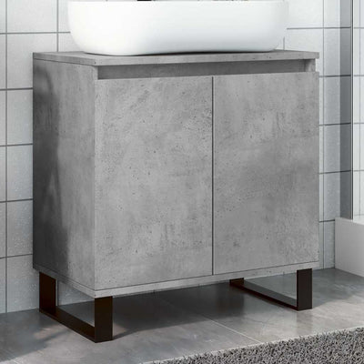badeværelsesskab 58x33x60 cm konstrueret træ betongrå