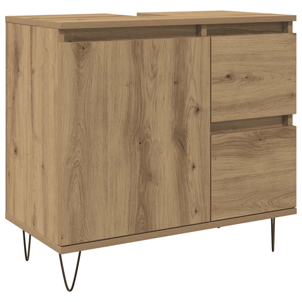 underskab til badeværelse 65x33x60 cm konstrueret træ kunsteg