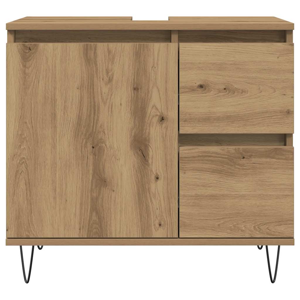 underskab til badeværelse 65x33x60 cm konstrueret træ kunsteg
