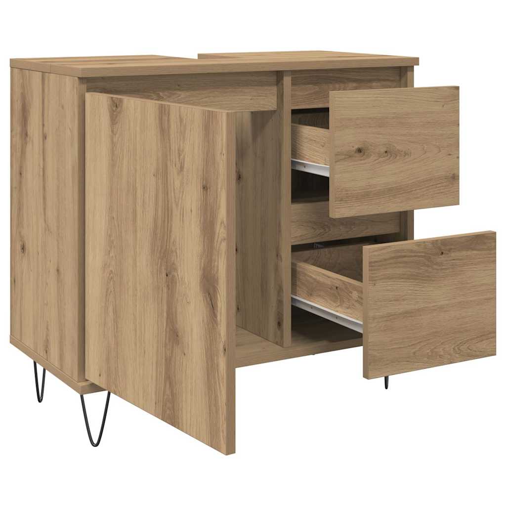 underskab til badeværelse 65x33x60 cm konstrueret træ kunsteg