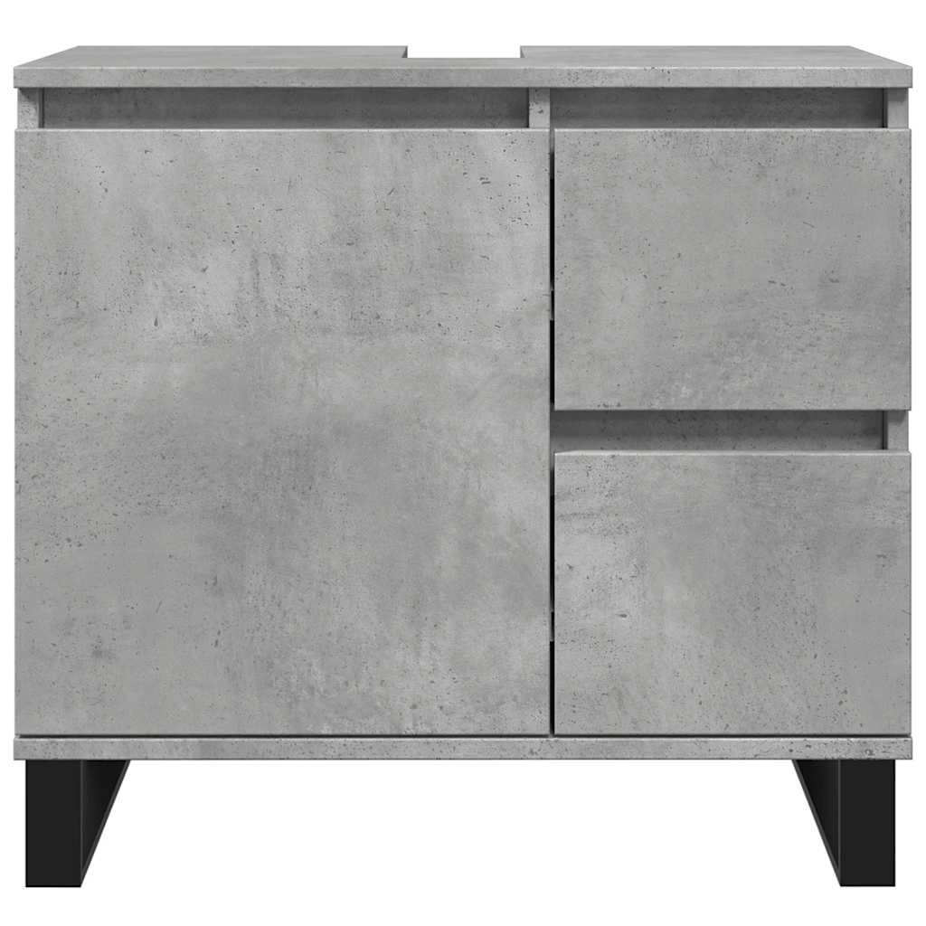 underskab til badeværelse 65x33x60 cm konstrueret træ betongrå