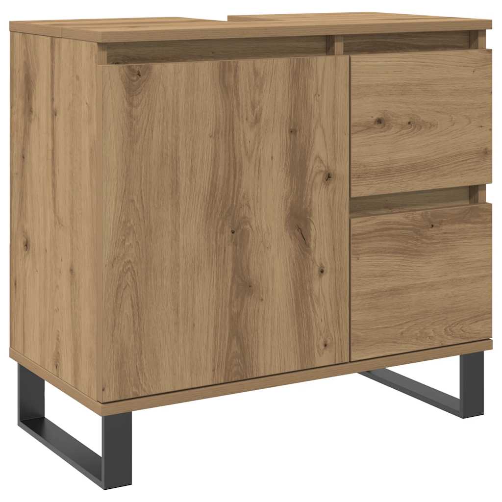 underskab til badeværelse 65x33x60 cm konstrueret træ kunsteg