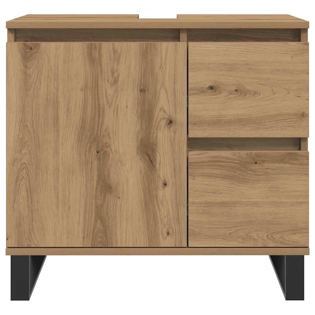 underskab til badeværelse 65x33x60 cm konstrueret træ kunsteg
