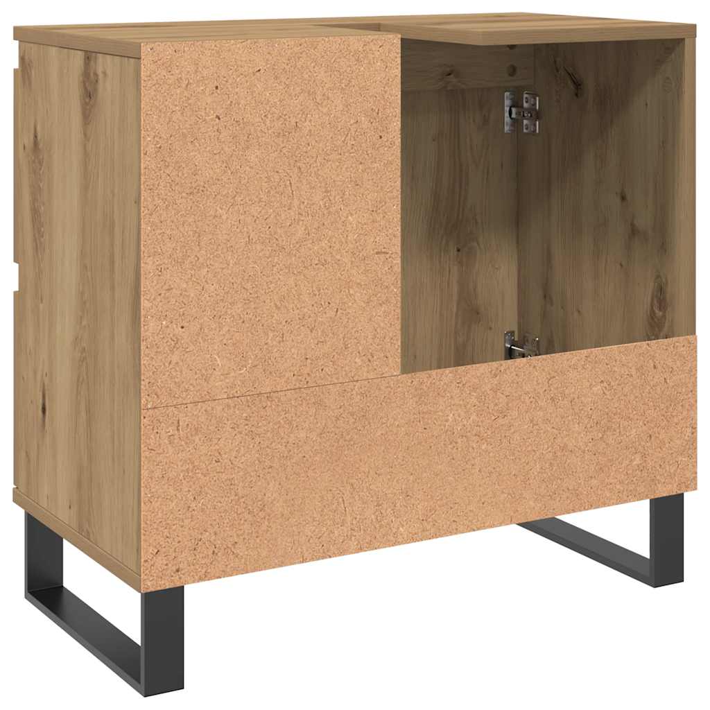 underskab til badeværelse 65x33x60 cm konstrueret træ kunsteg
