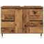 badeværelsesskab 80x33x60 cm konstrueret træ gammelt træ-look