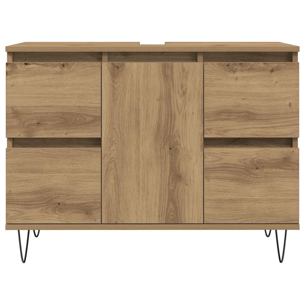 badeværelsesskab 80x33x60 cm konstrueret træ kunsteg