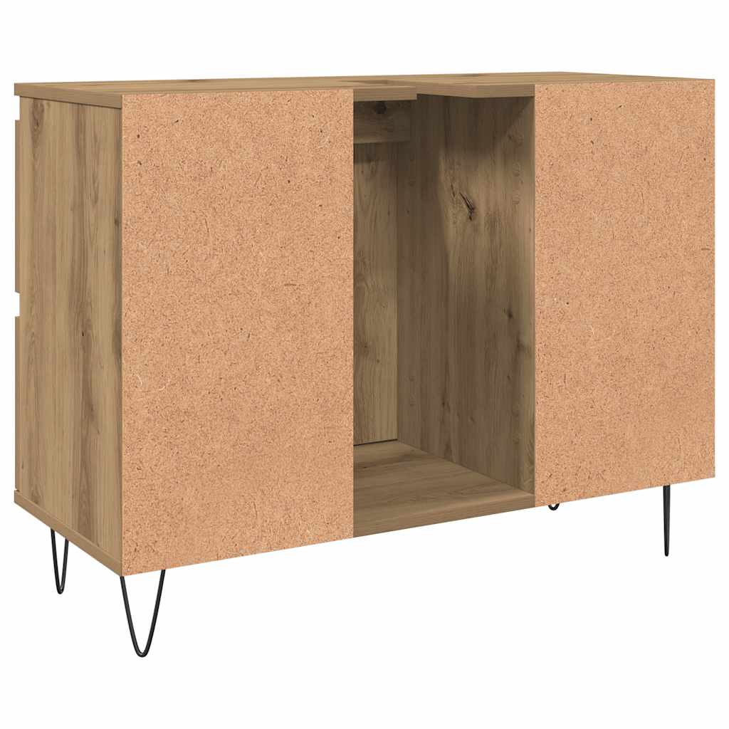 badeværelsesskab 80x33x60 cm konstrueret træ kunsteg