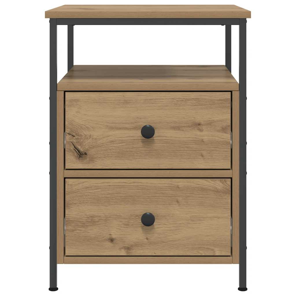 sengeborde 2 stk. 44x45x60 cm konstrueret træ kunsteg