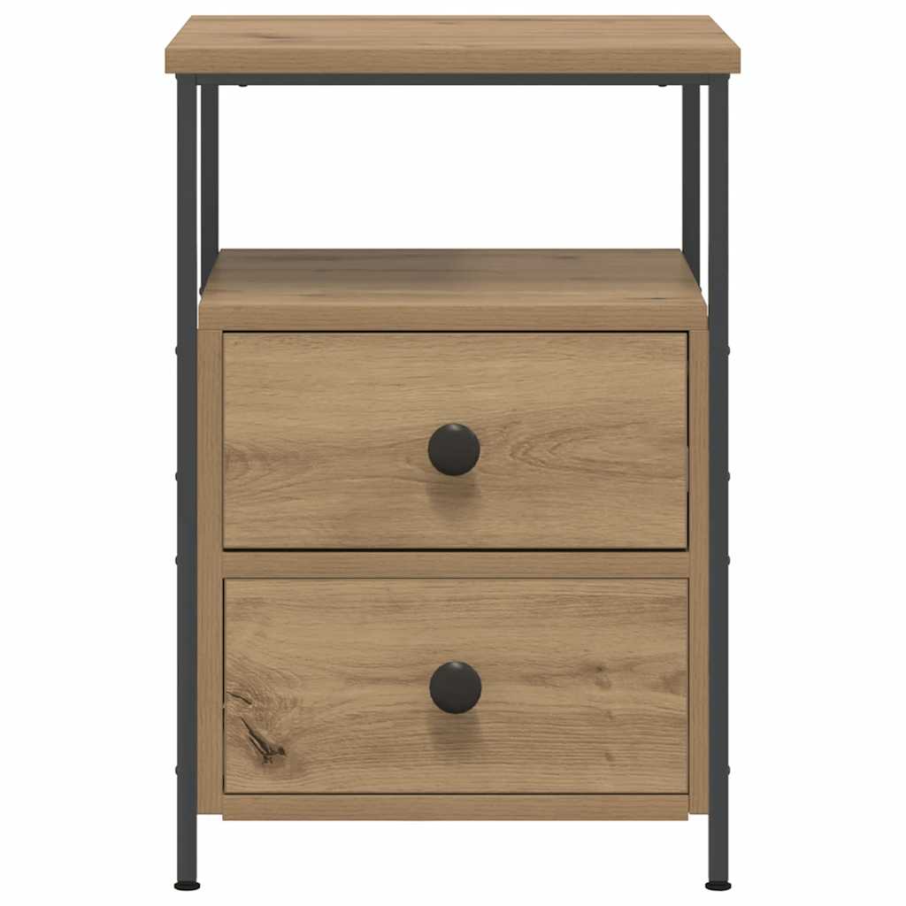 sengeborde 2 stk. 34x35,5x50 cm konstrueret træ kunsteg