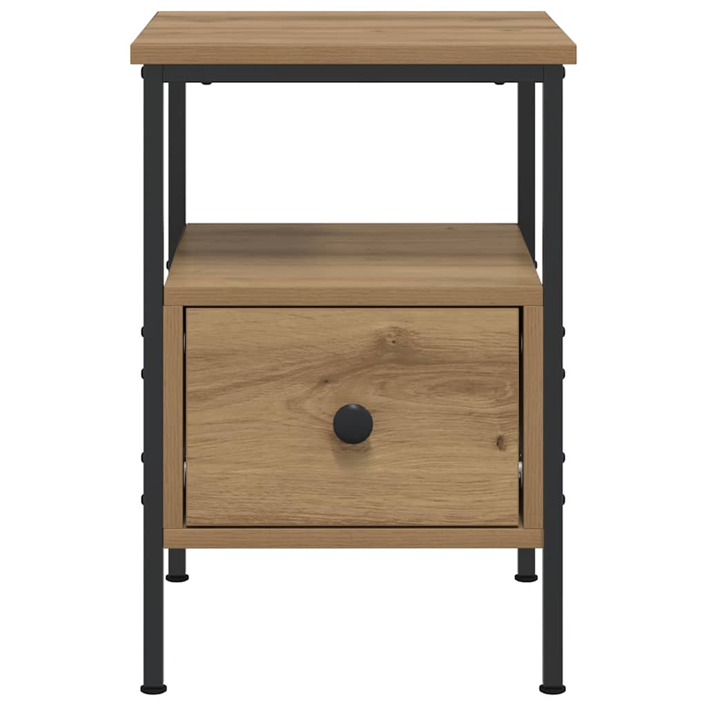 sengeborde 2 stk. 34x36x50 cm konstrueret træ kunsteg