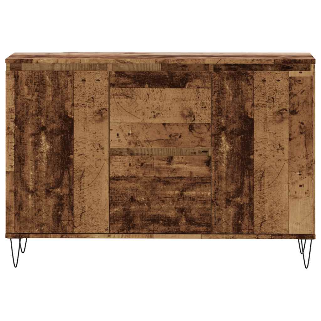 skænk 101,5x35x70 cm konstrueret træ gammelt trælook