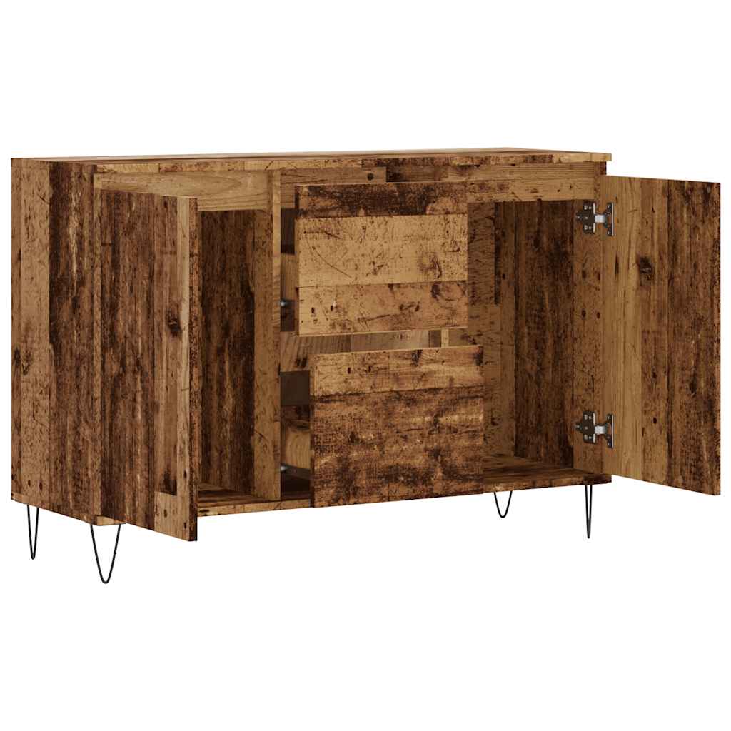 skænk 101,5x35x70 cm konstrueret træ gammelt trælook