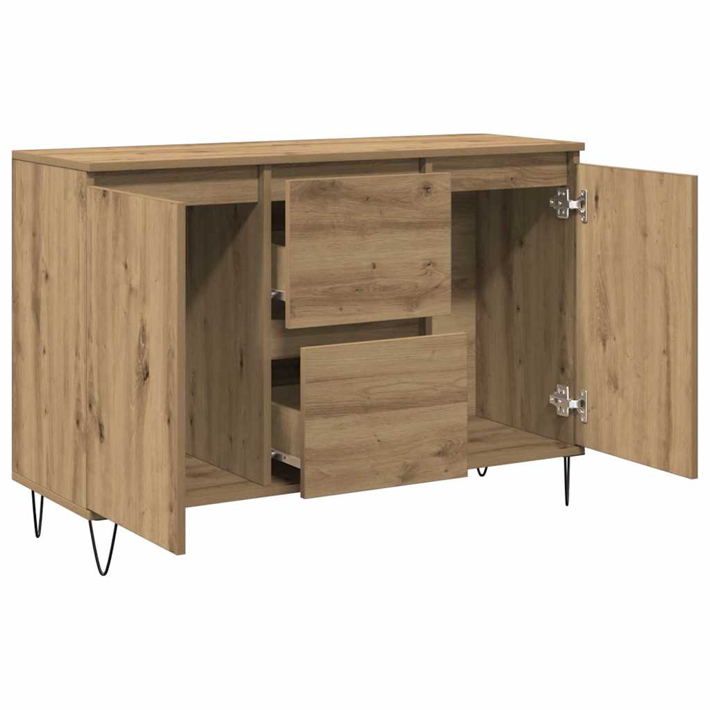 skænk 101,5x35x70 cm konstrueret træ kunsteg