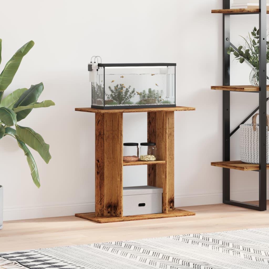 akvariestativ gammelt træ 60x30x60 cm konstrueret træ billede
